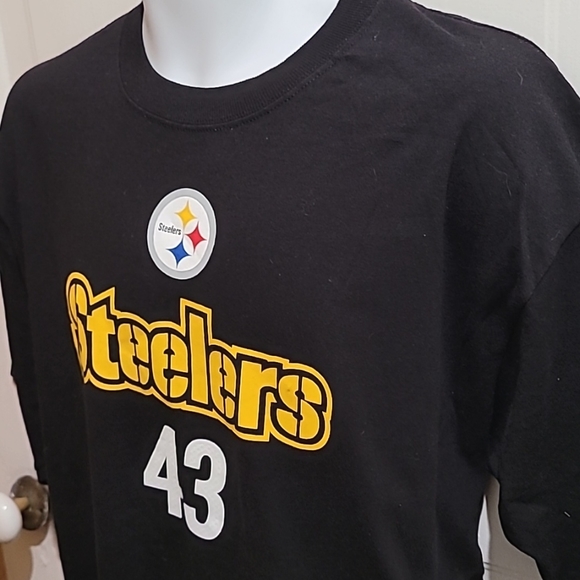 Reebok PITTSBURGH STEELERS Tee Adult XL NFL #43 Troy Polamalu T-Shirt - Picture 2 of 3